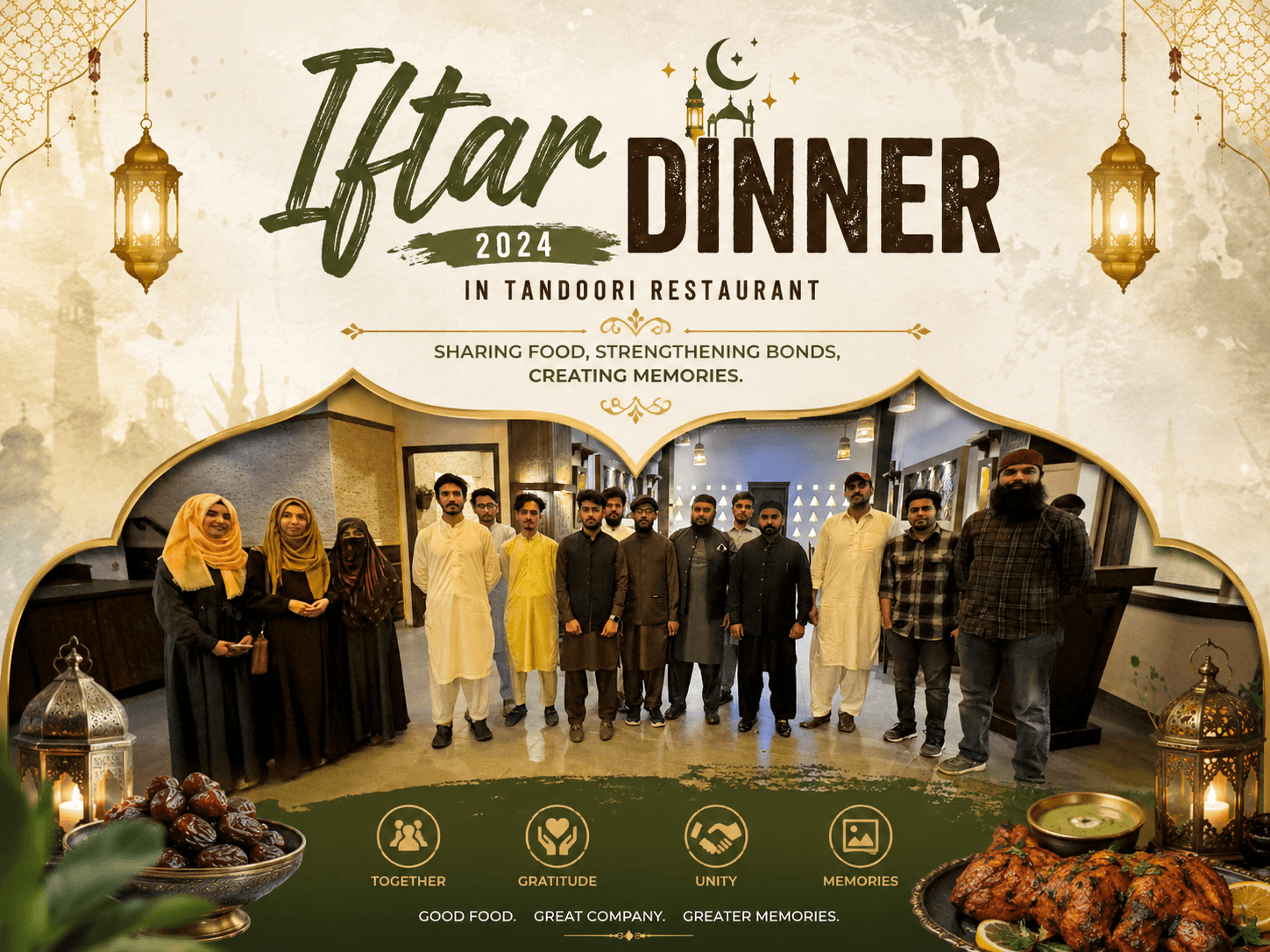 elexoft team attending iftar dinner at restaurant 2024