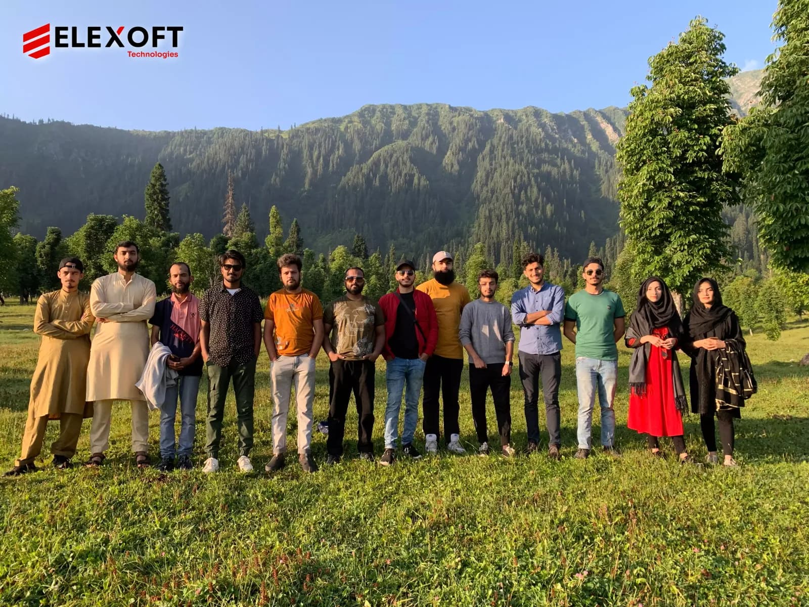 Leading IT company team enjoying an outdoor trip