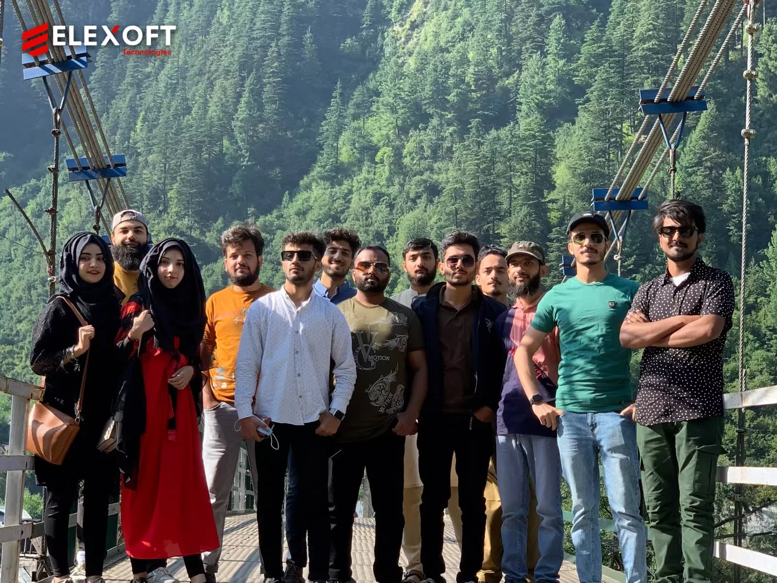 IT consulting company team exploring natural landscapes