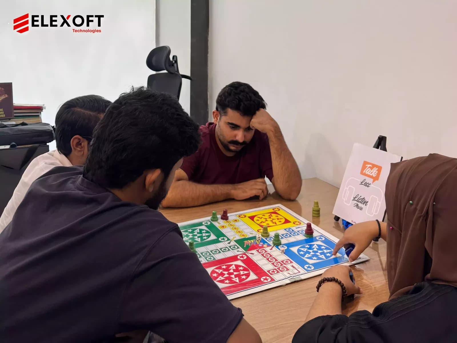 Software engineering company team collaborating in the office
