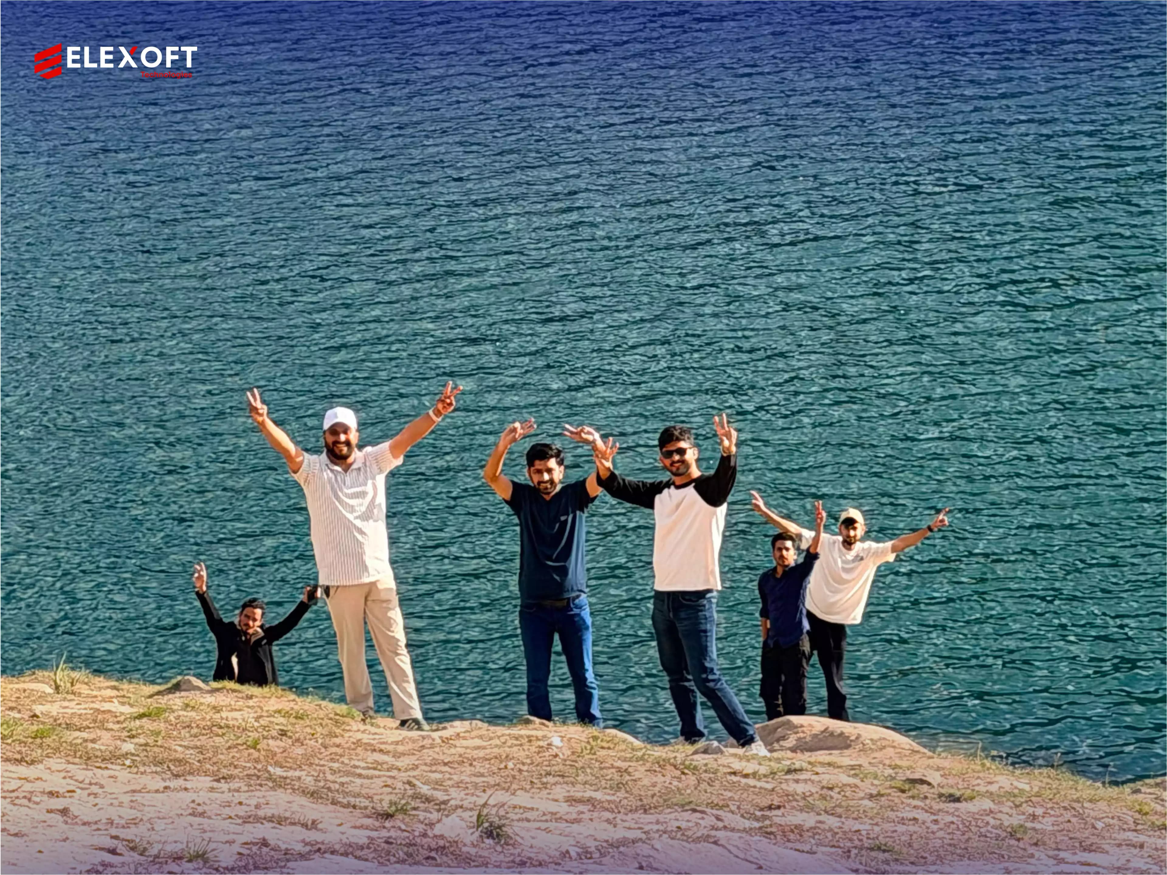 IT services company employees collaborating during a team event