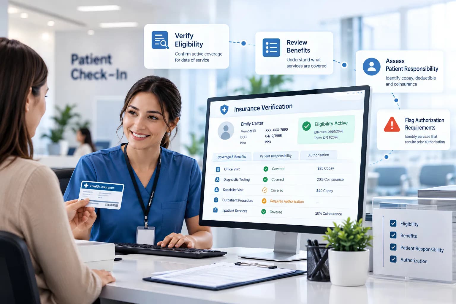 insurance eligibility benefits verification for medical practices