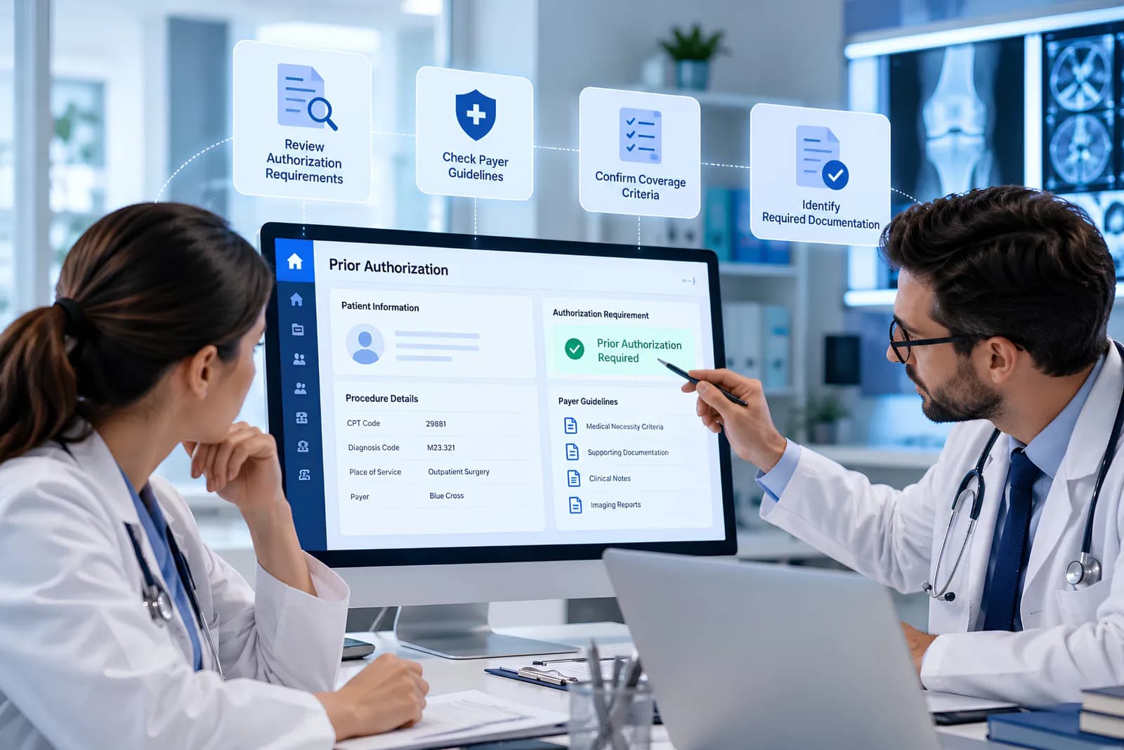 payer, plan, procedure, diagnosis, place of service