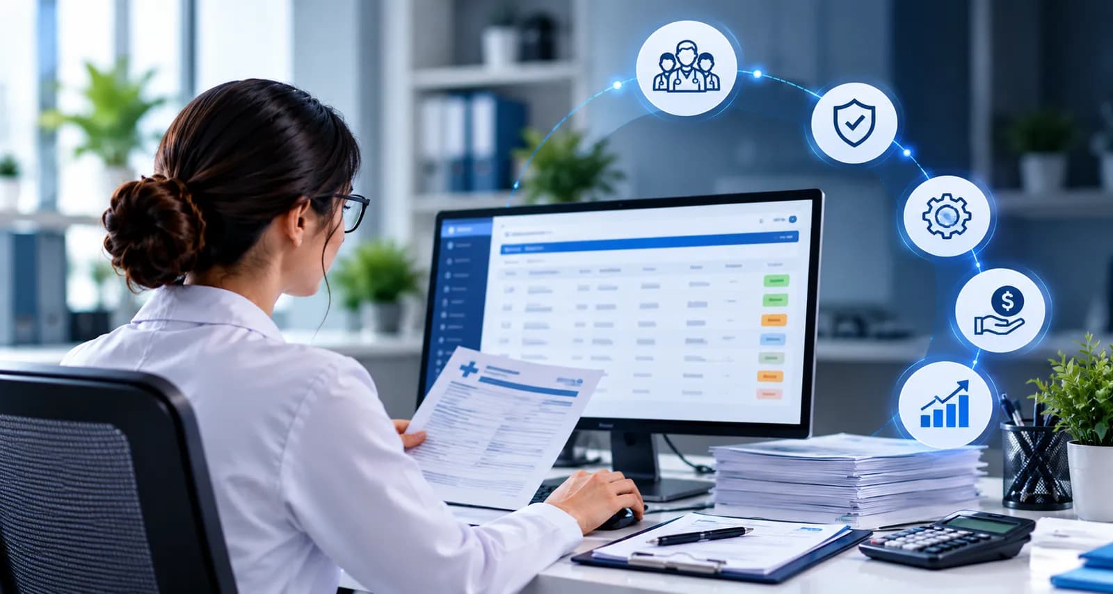 modern medical billing workspace