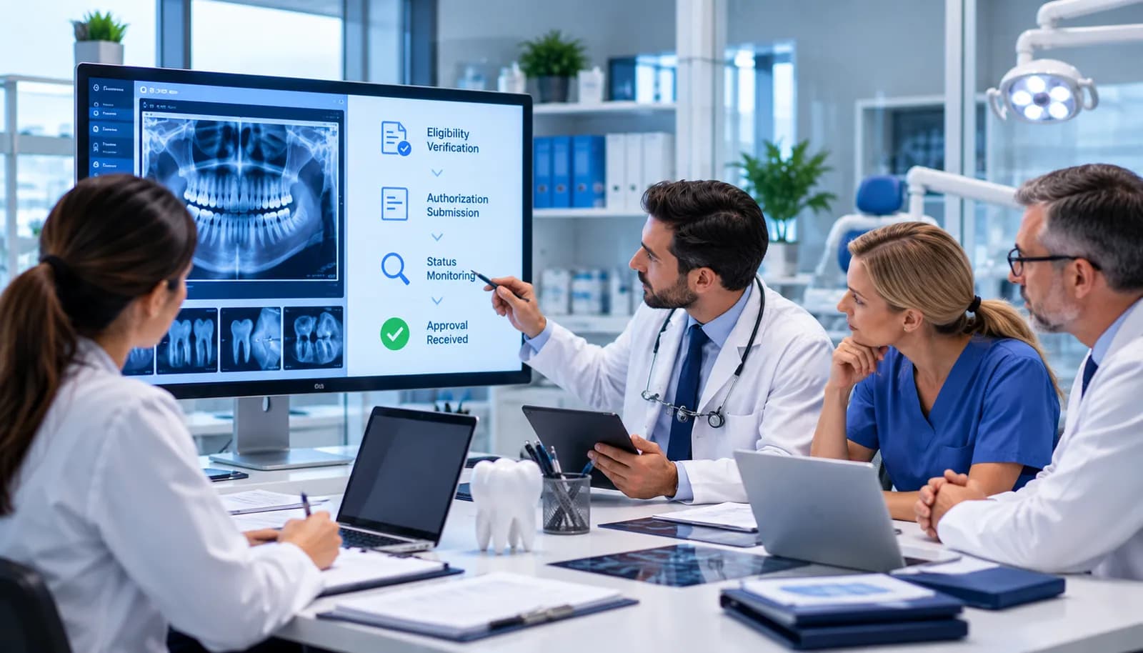Dental Team Reviewing Digital X-Rays