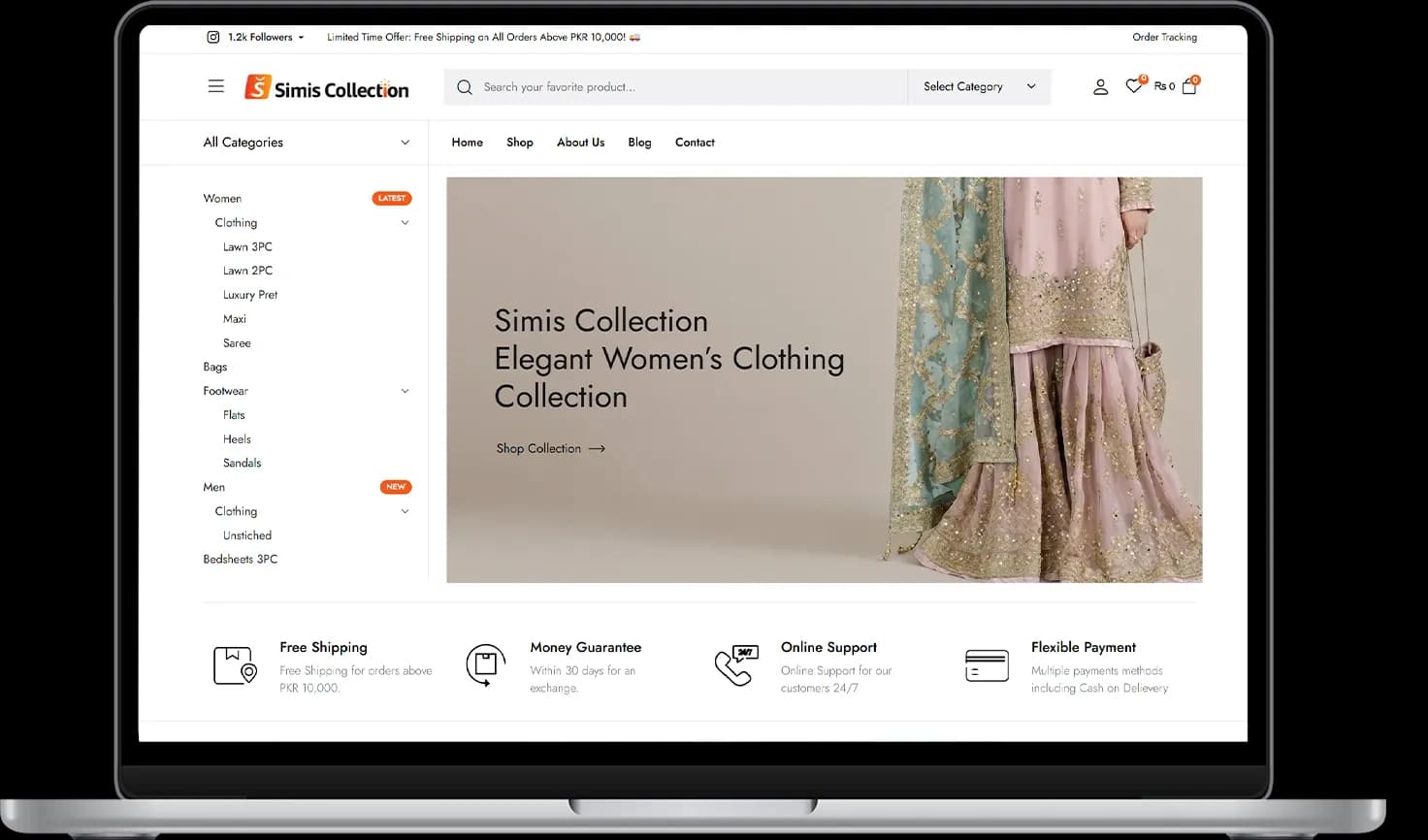Home Page Mockup ecommerce
