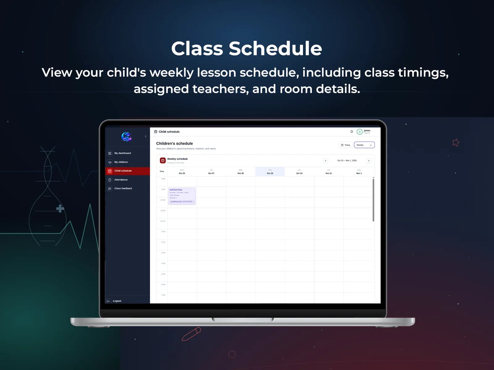 class schedules