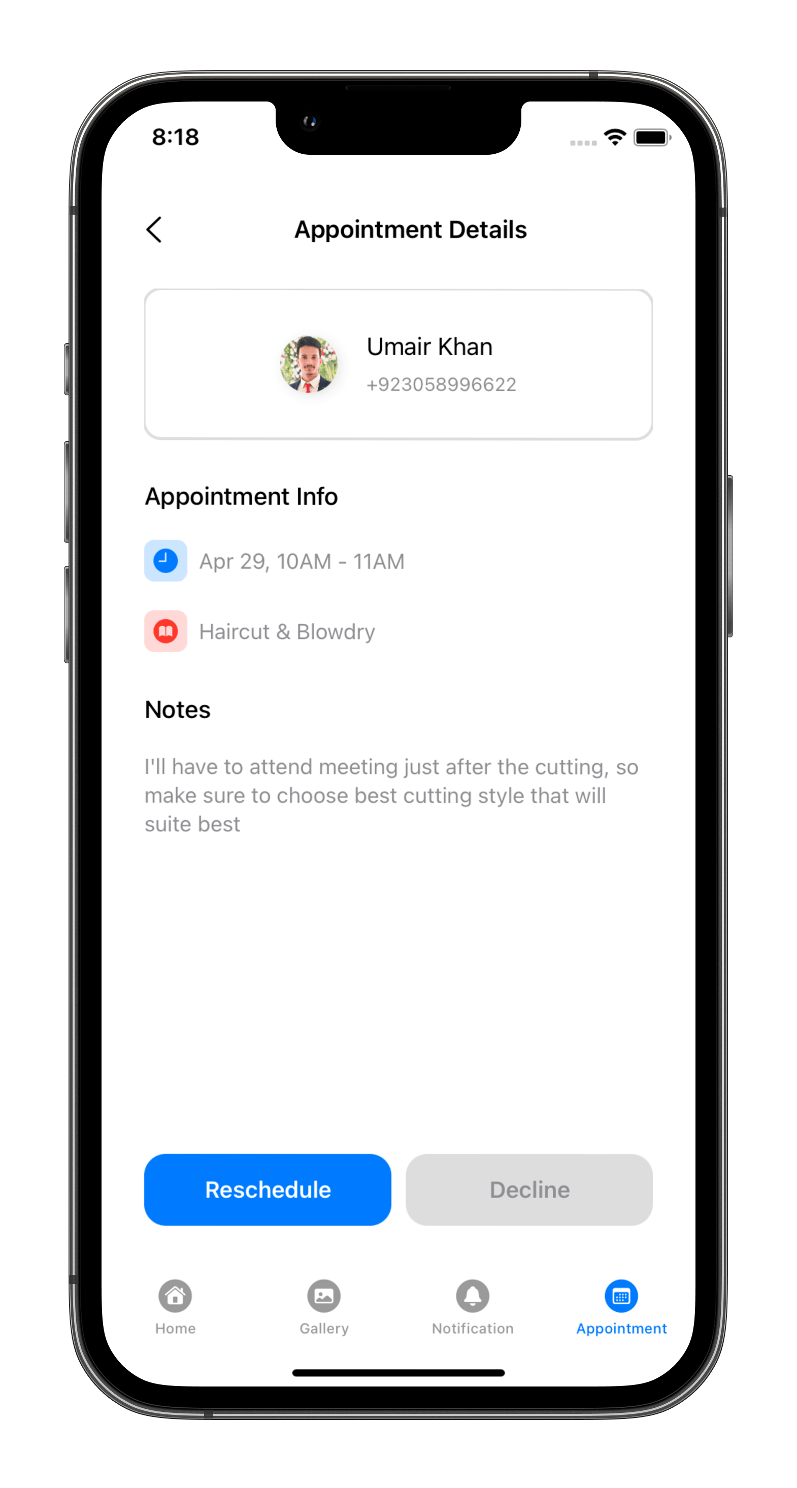 Elexoft Barber Appointment App